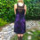 Thumbnail: D 190 Purple & Black Lace back Tea Length Dress