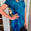 Thumbnail: T 609 Multi Blue Round Neck Flutter Sleeve S, M