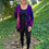 Thumbnail: C 342 Fuchsia Purple Panel Back Cardigan