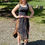 Thumbnail: S 654 Cotton Black & Brown Cotton Gauze Skirt