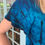 Thumbnail: T 609 Multi Blue Round Neck Flutter Sleeve S, M