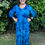 Thumbnail: D 732 Blue Purple & Black Maxi Pocket Dress