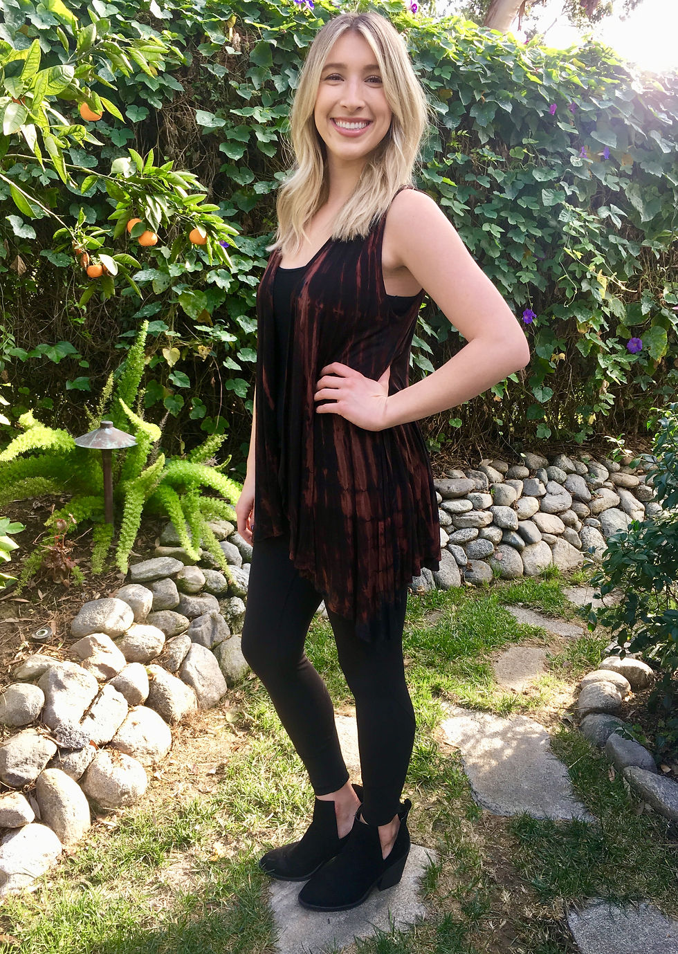 Thumbnail: V 334 Brown & Black Panel Back Vest