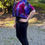 Thumbnail: T 728 Purple Pink & Brown Cotton Guaze Crop Top