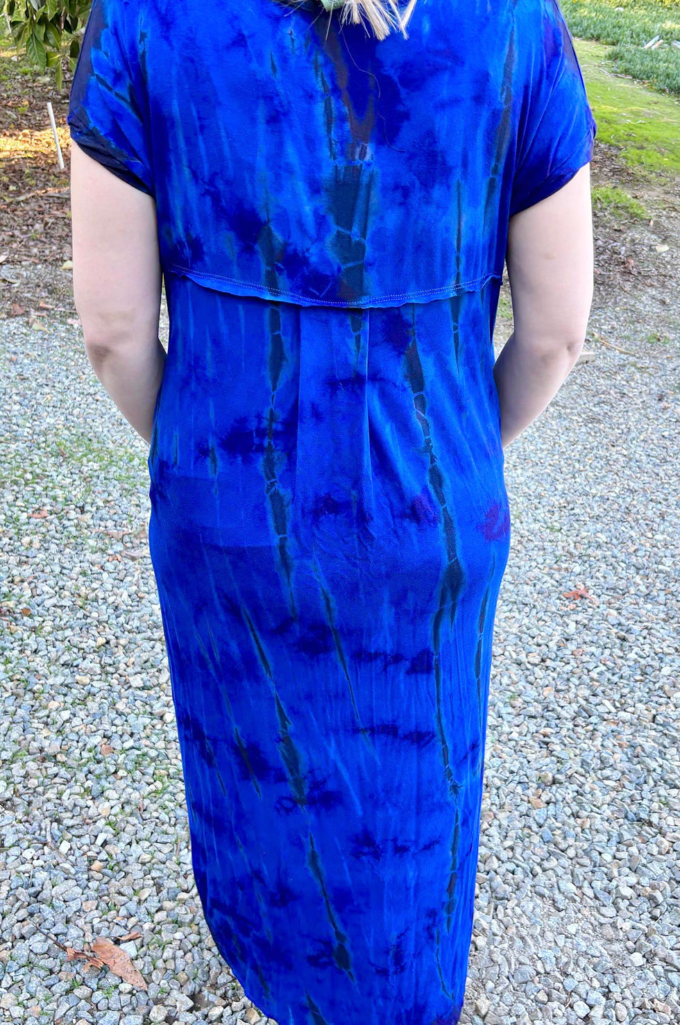Thumbnail: D 742 Midnight Blue Pocket Maxi Slide Slit Dress