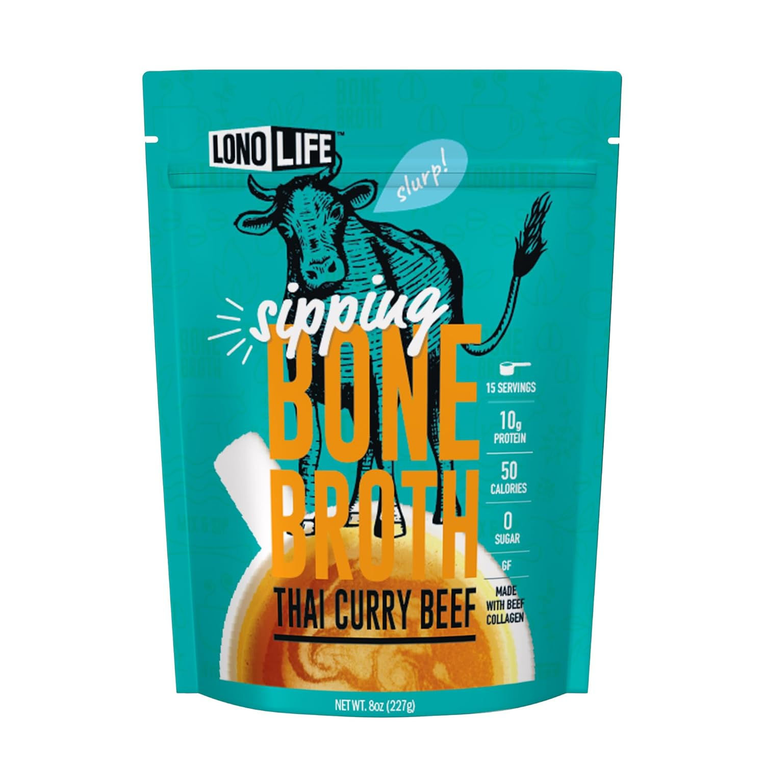 LonoLife Beef Bone Broth Powder Mix | Grass-Fed, 10g Protein | Collagen-Rich, K