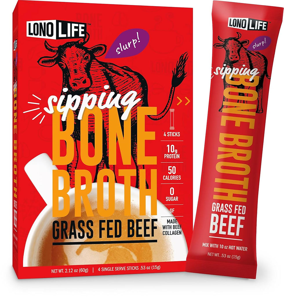 Thumbnail: LonoLife Beef Bone Broth Powder Mix | Grass-Fed, 10g Protein | Collagen-Rich, K