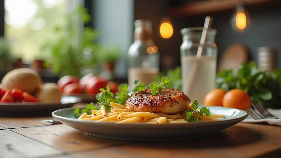 Vista cercana de un plato con alimentos saludables para el cerebro