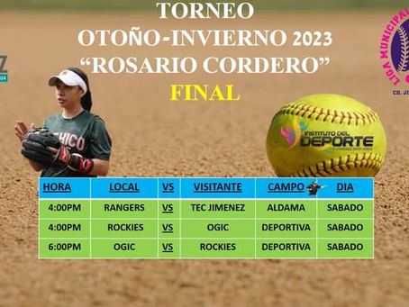 Siguen las finales del softbol femenil
