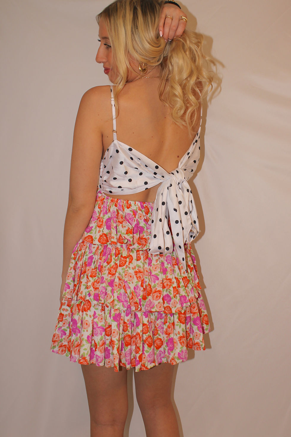 Polka-dot Floral Dress