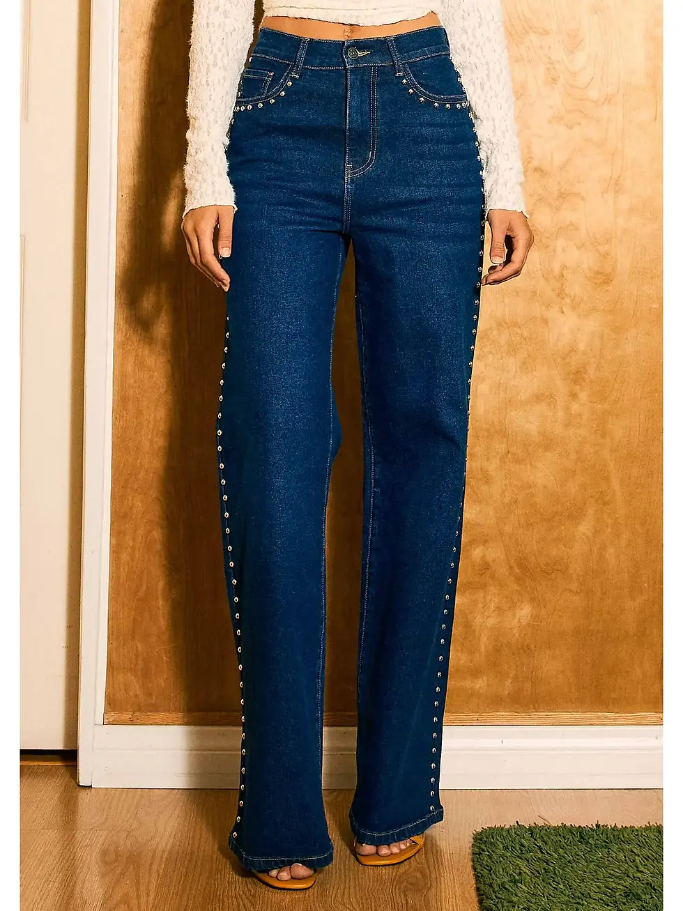 Stud Wide Leg Jeans