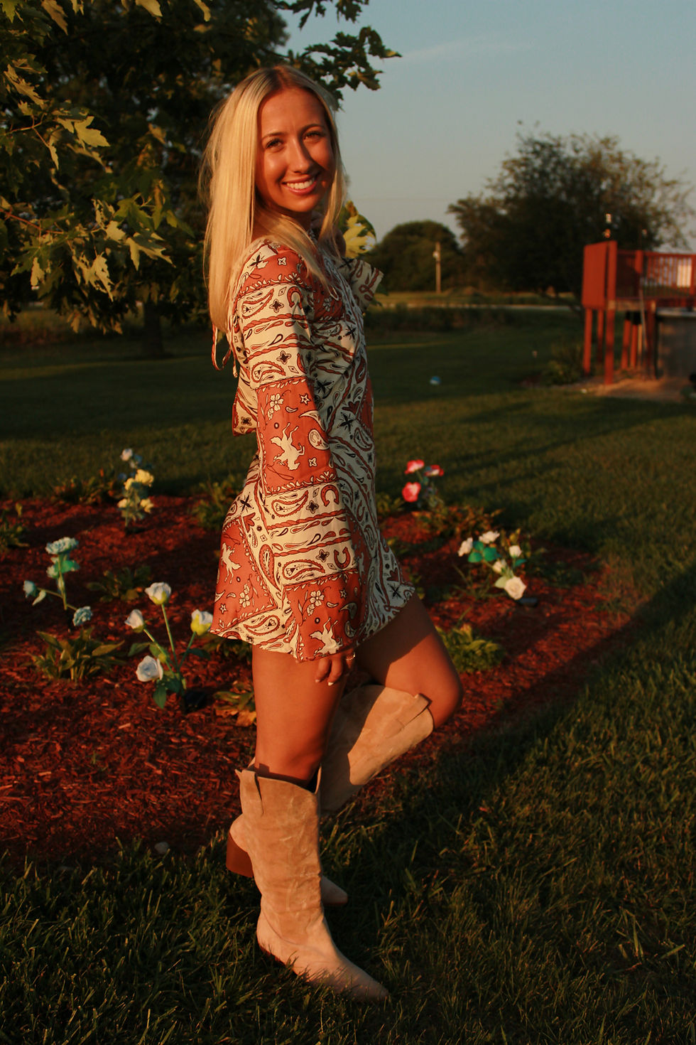 Thumbnail: Western Bandana Open Back Dress