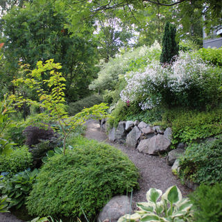 landscape architecture and walls, walkways and plantings