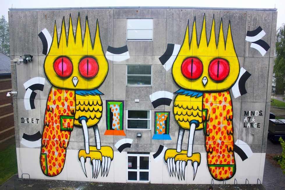 This 4 story mural was painted on the side of the science building at Chichester University in the UK