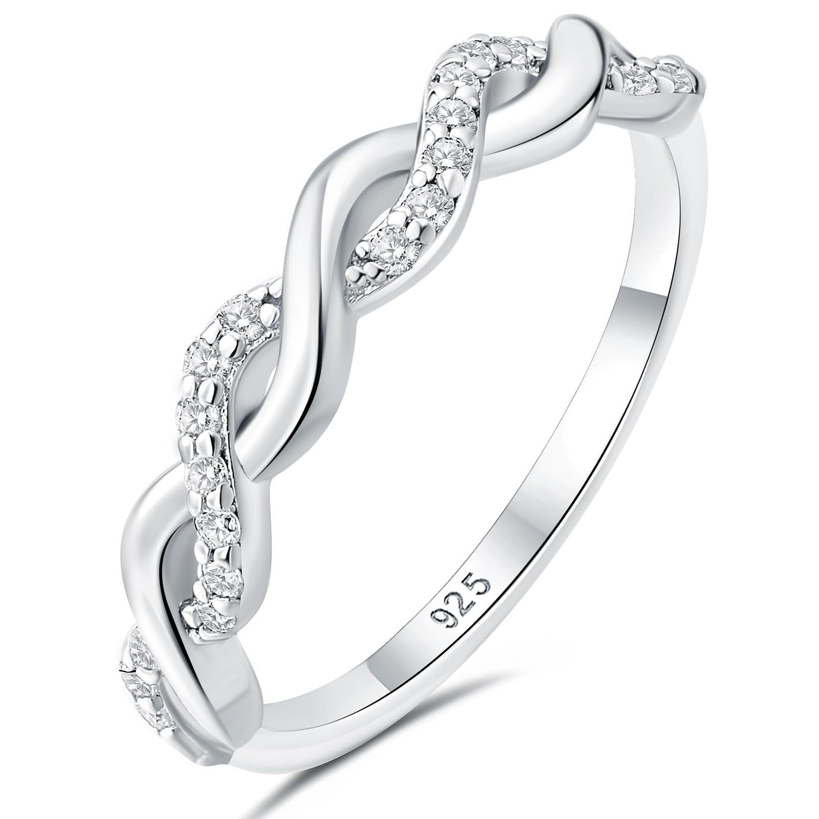 Newshe Jewellery Moissanite Womens Wedding Bands 925 Sterling Silver Anniversary