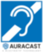 Auracast sign for assistive listening with tag line