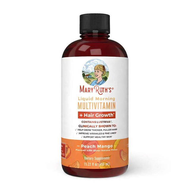 MaryRuths Liquid Morning Multivitamin, Peach Mango Flavor - 450ml