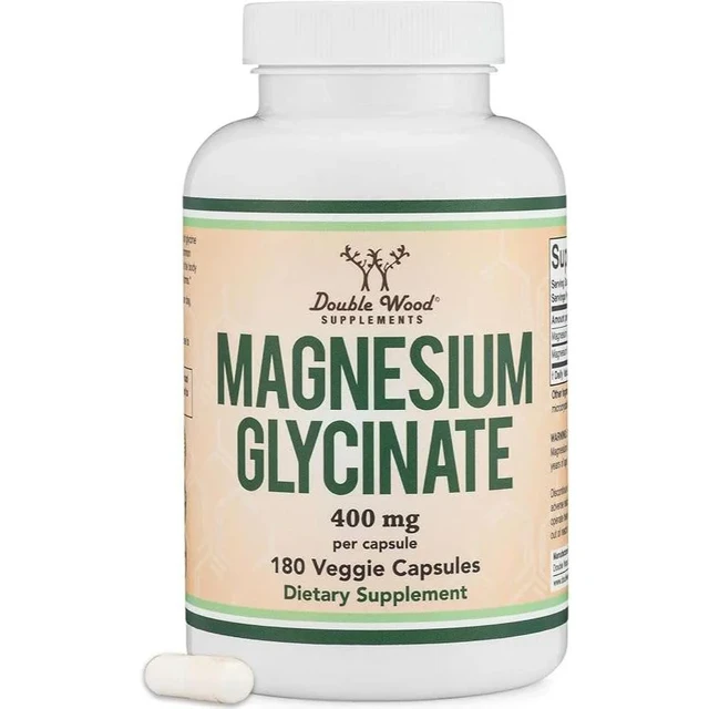 Double Wood Magnesium Glycinate for Muscle & Nerve Support, Capsules - 180 Count