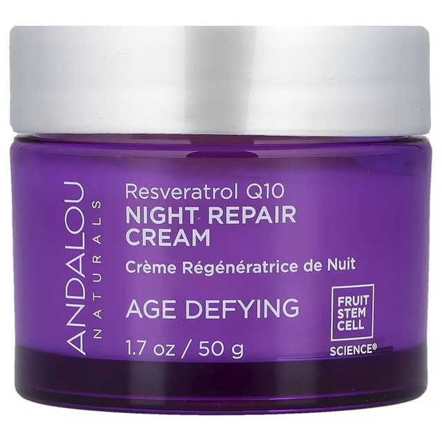 Andalou Naturals Night Repair Cream, Overnight Skin Regeneration & Hydration