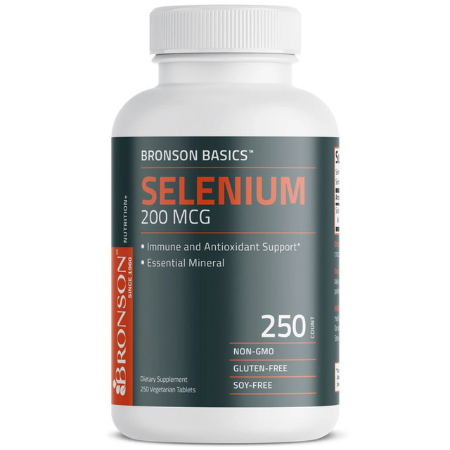 Bronson Selenium 200 MCG, Vegetarian Tablets - 250 Count