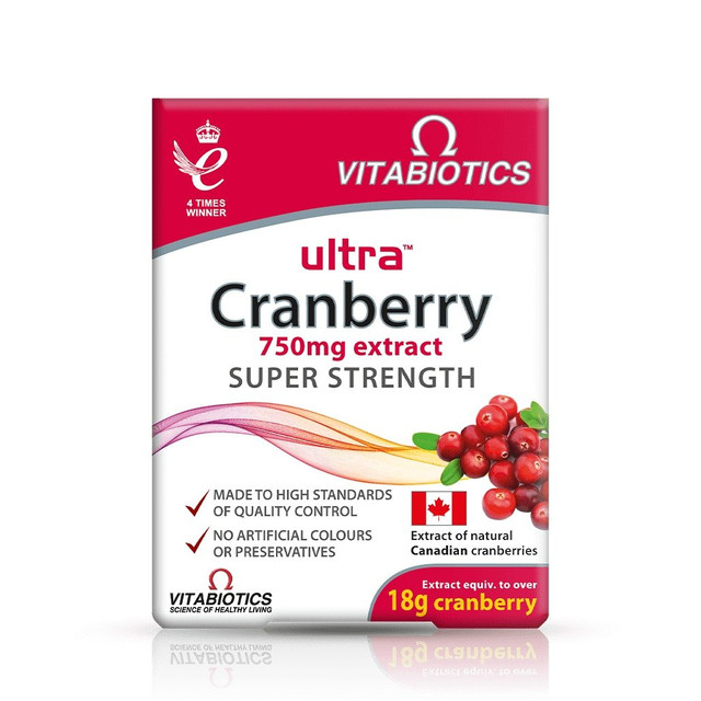 Vitabiotics Ultra Cranberry, Capsules, 750mg Extract - 30 Capsules
