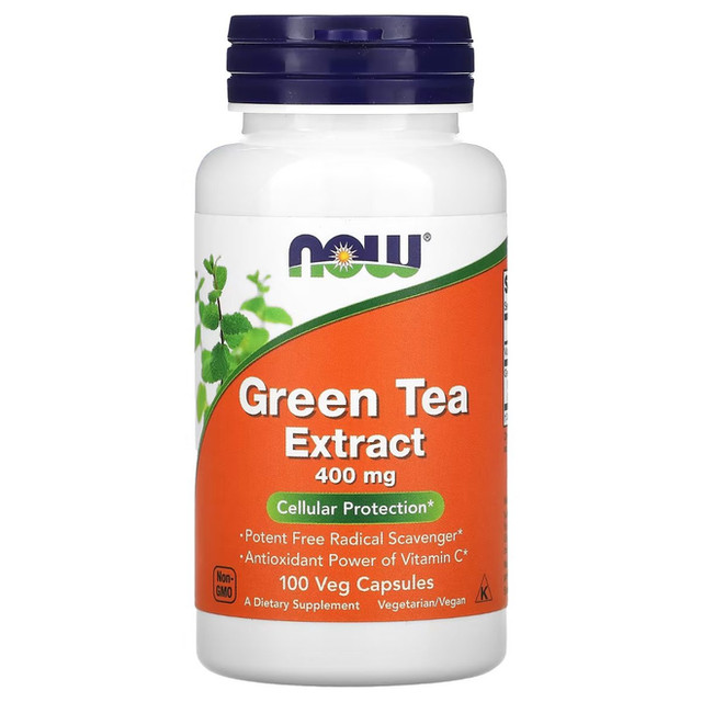 NOW Foods Green Tea Extract 400 mg, Veg Capsules - 100 Count