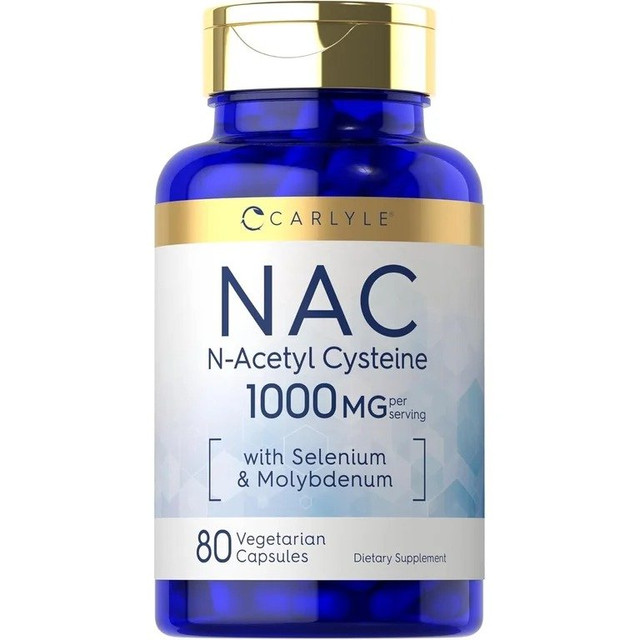 Carlyle NAC (N-Acetyl Cysteine) Supplement, 1000mg Capsules - 80 Count