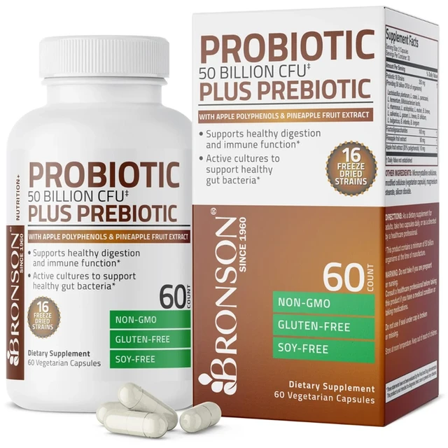 Bronson Probiotic Plus Prebiotic, Capsules - 60 Count