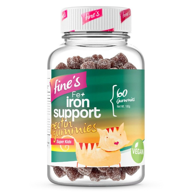 Fines Iron Support Chewable Gummies, Iron & Folic Acid Supplement - 60 Gummies