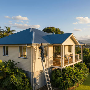 A licensed plumber performing a preventative maintenance check on a tropical Cairns home before the wet season.