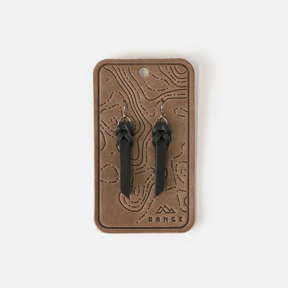 Thumbnail: Braided Full-Grain Leather Drop Earrings