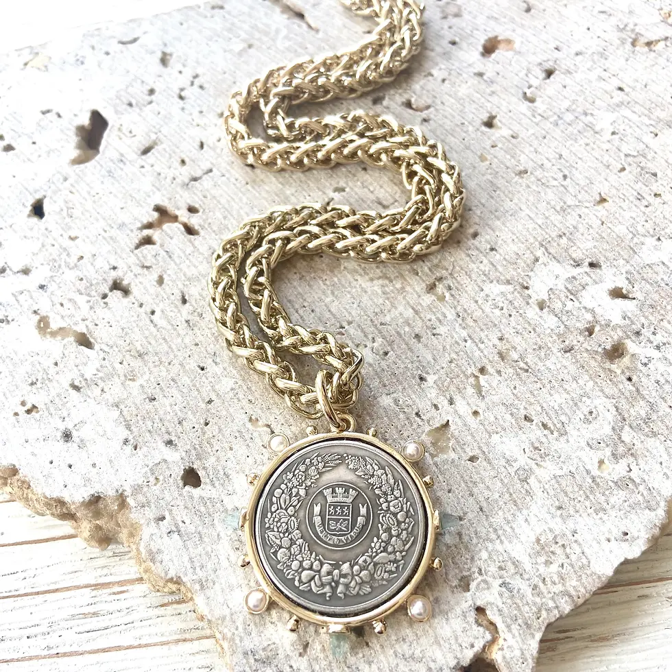 Thumbnail: Coin Gold Plated Chain Necklace
