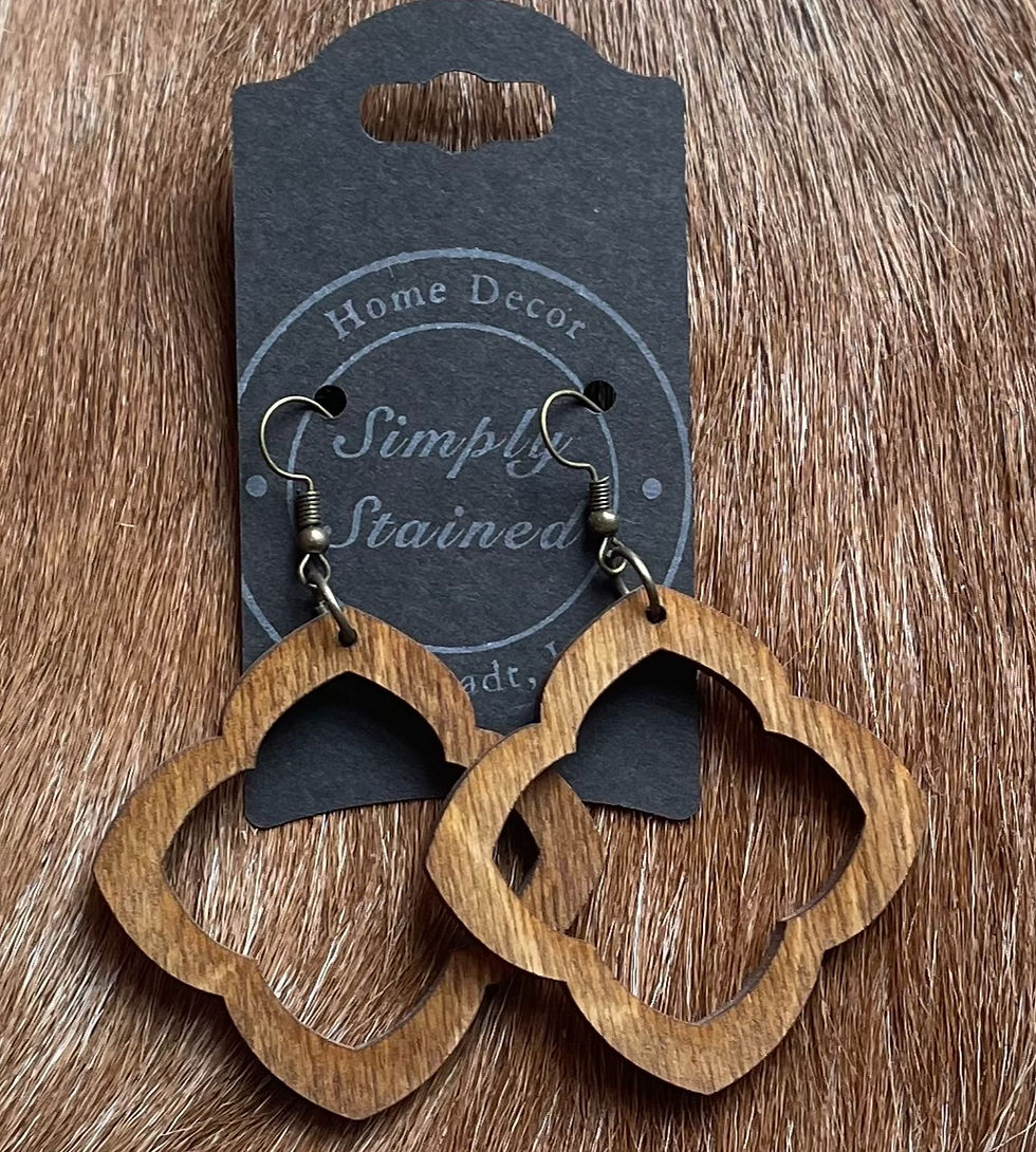 Thumbnail: Simply Stained Handcrafted Wooden Earrings