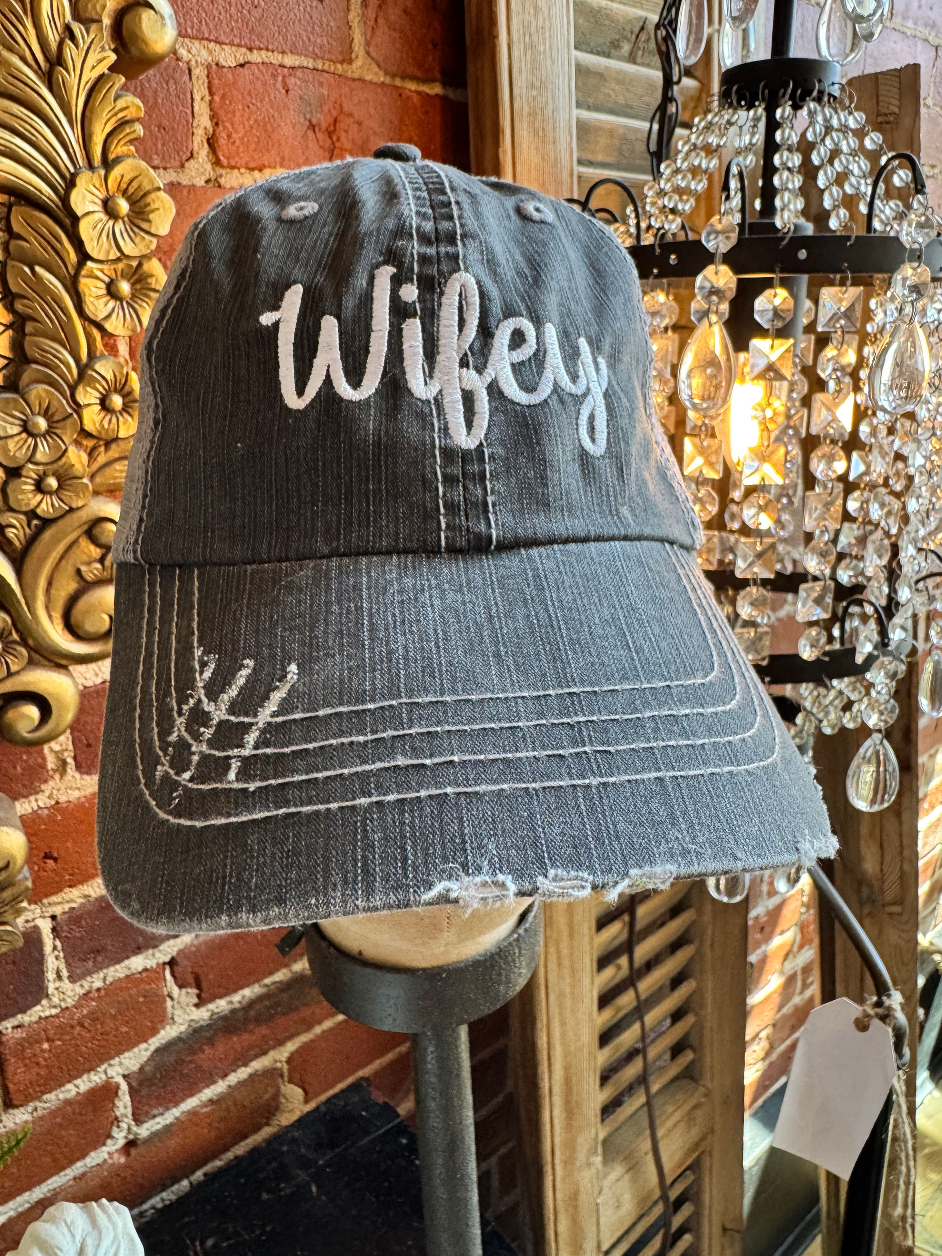 Gray "Wifey" Baseball Cap Hat