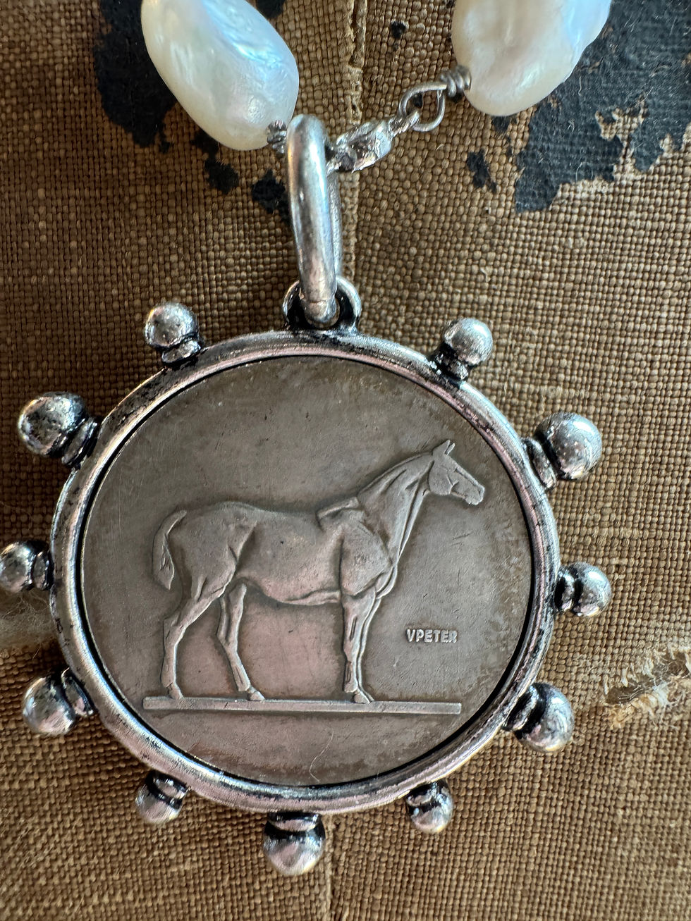 Thumbnail: Horse Necklace Equestrian Freshwater Pearls