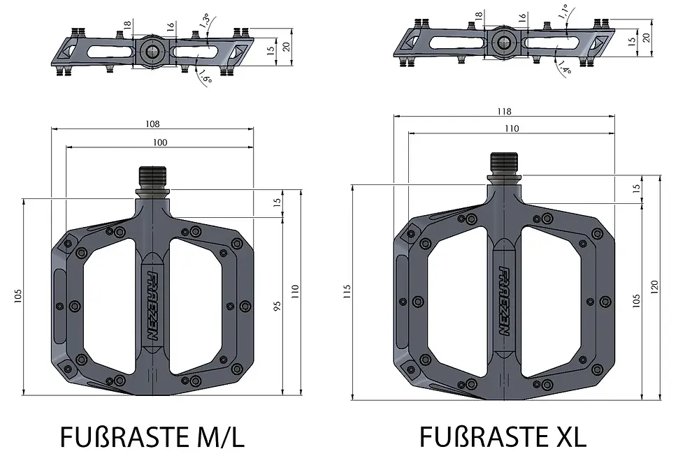 Miniaturbild: Fraezen Fußraste M/L