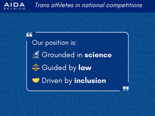 AIDA Belgium — Position officielle sur la participation des athlètes trans aux compétitions nationales d’apnée