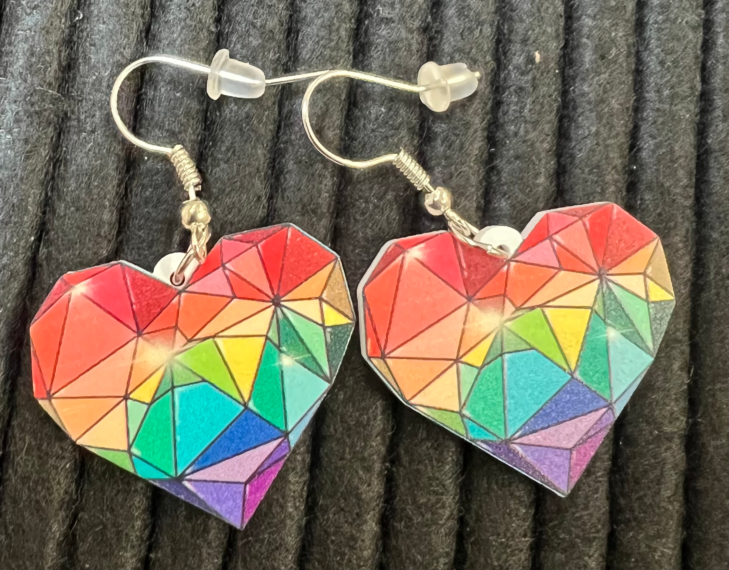 Geometric Heart Earrings