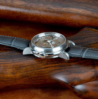 Koivukoski Classic piece unique with skeletonised dial and titanium case 38 mm.