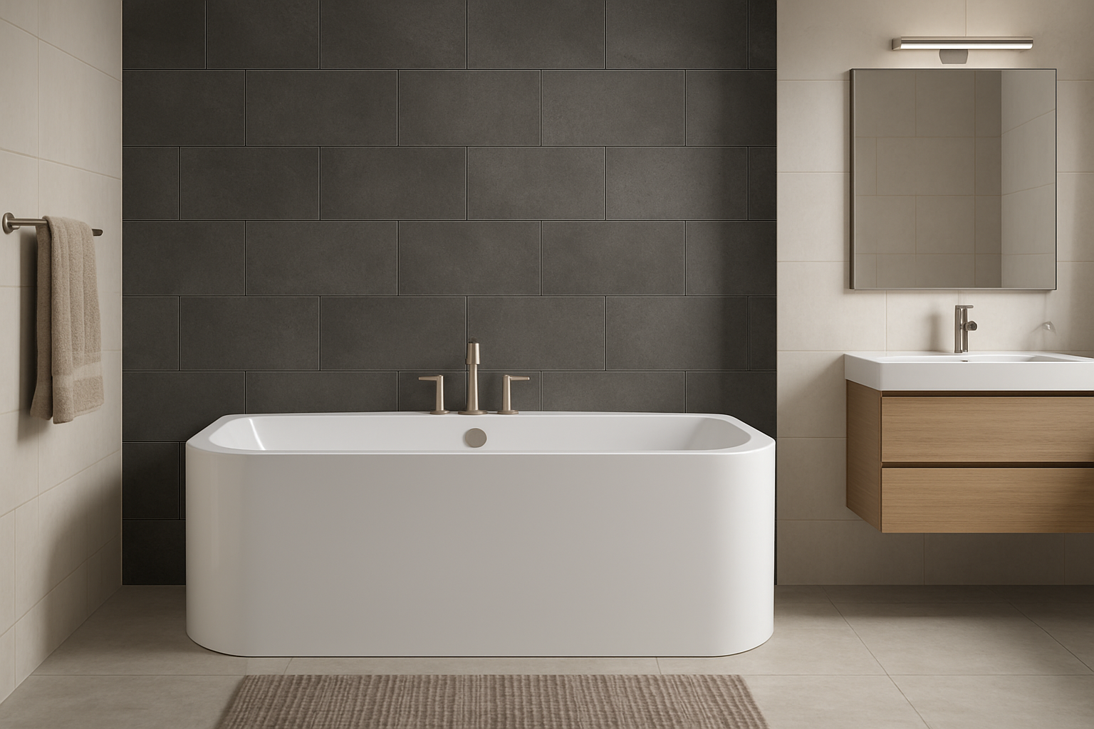 بانيو هابي دي 180x80 قطعة واحدة ابيض من ديورافيت