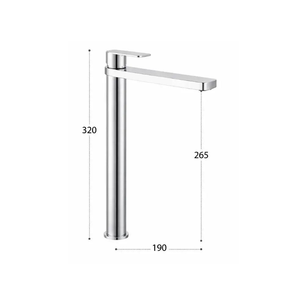خلاط حوض عالي بمشط طويل لافي كروم LVE-00630 من جواد