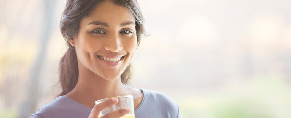 Smiling Woman Drinking