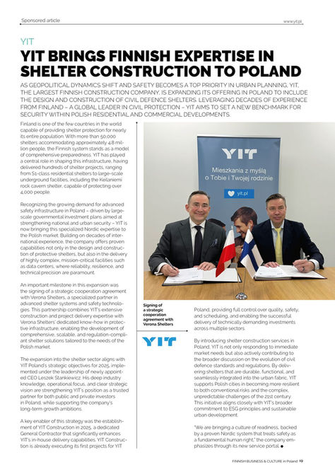 Spondeo, YIT - Shelters in Construction as a Foundation of National Security