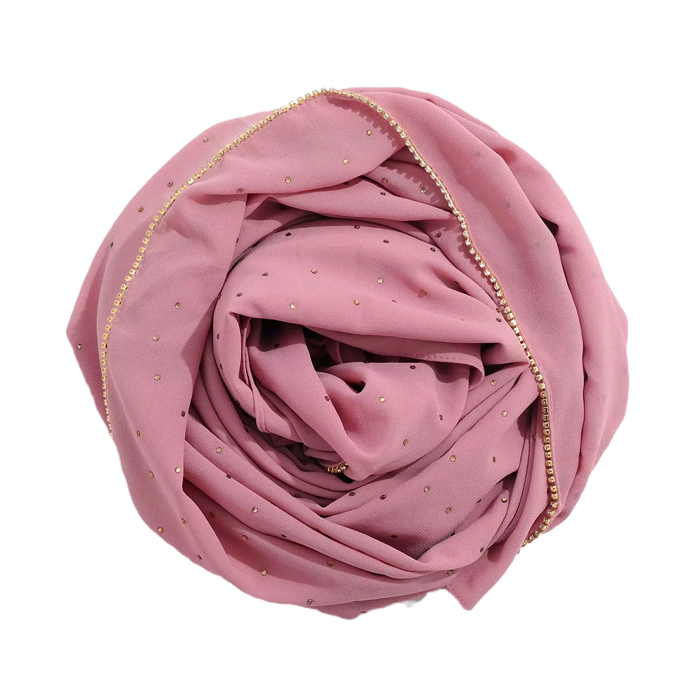 Thumbnail: Blush Pink Embellished Chiffon Hijab