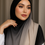 Miniatyrbilde: Model posing in modal ombre hijab grey colour