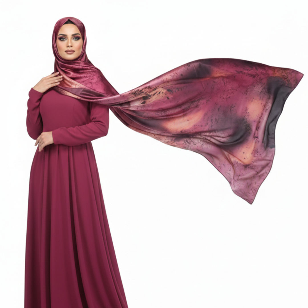Model wearing Royal Ruby hijab