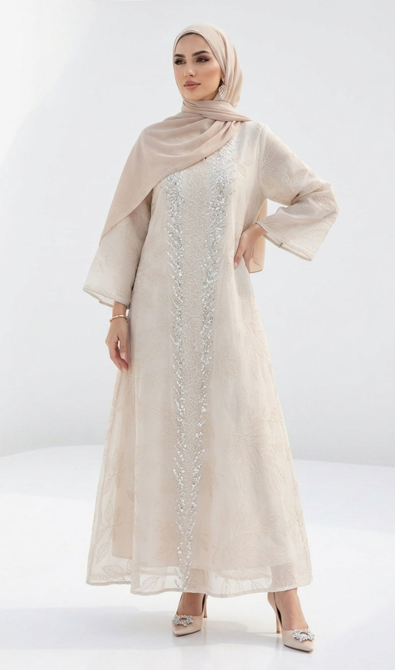 Soraya Sandstone Kaftan Dress
