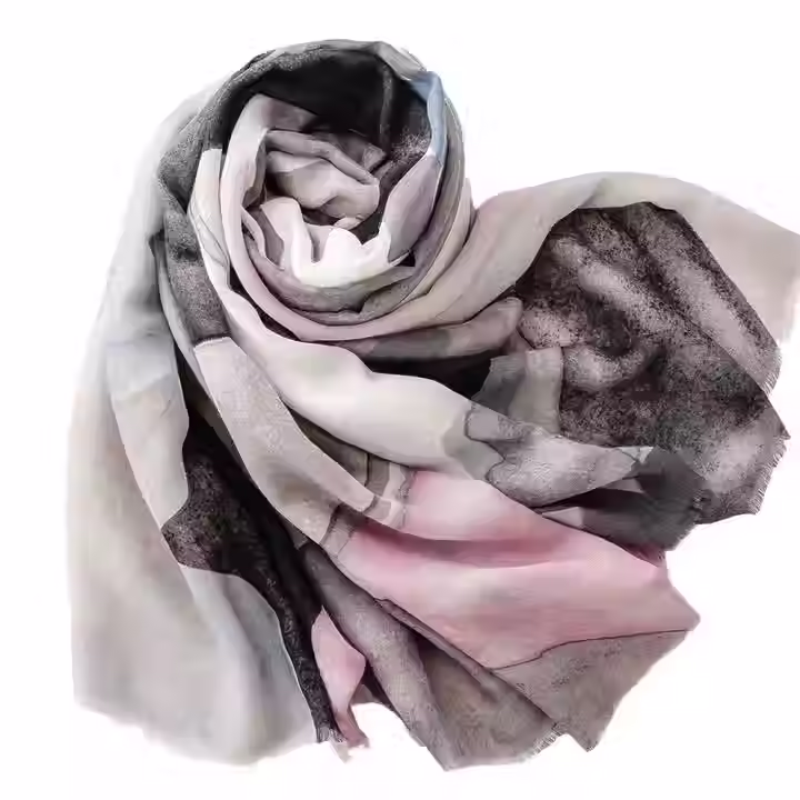 Blush Gray Concrete Hijab front view