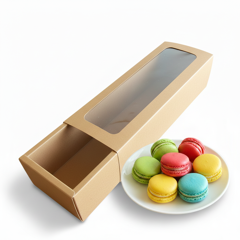 קופסא למקרון 20.5/7+5 ס"מ-טבעי