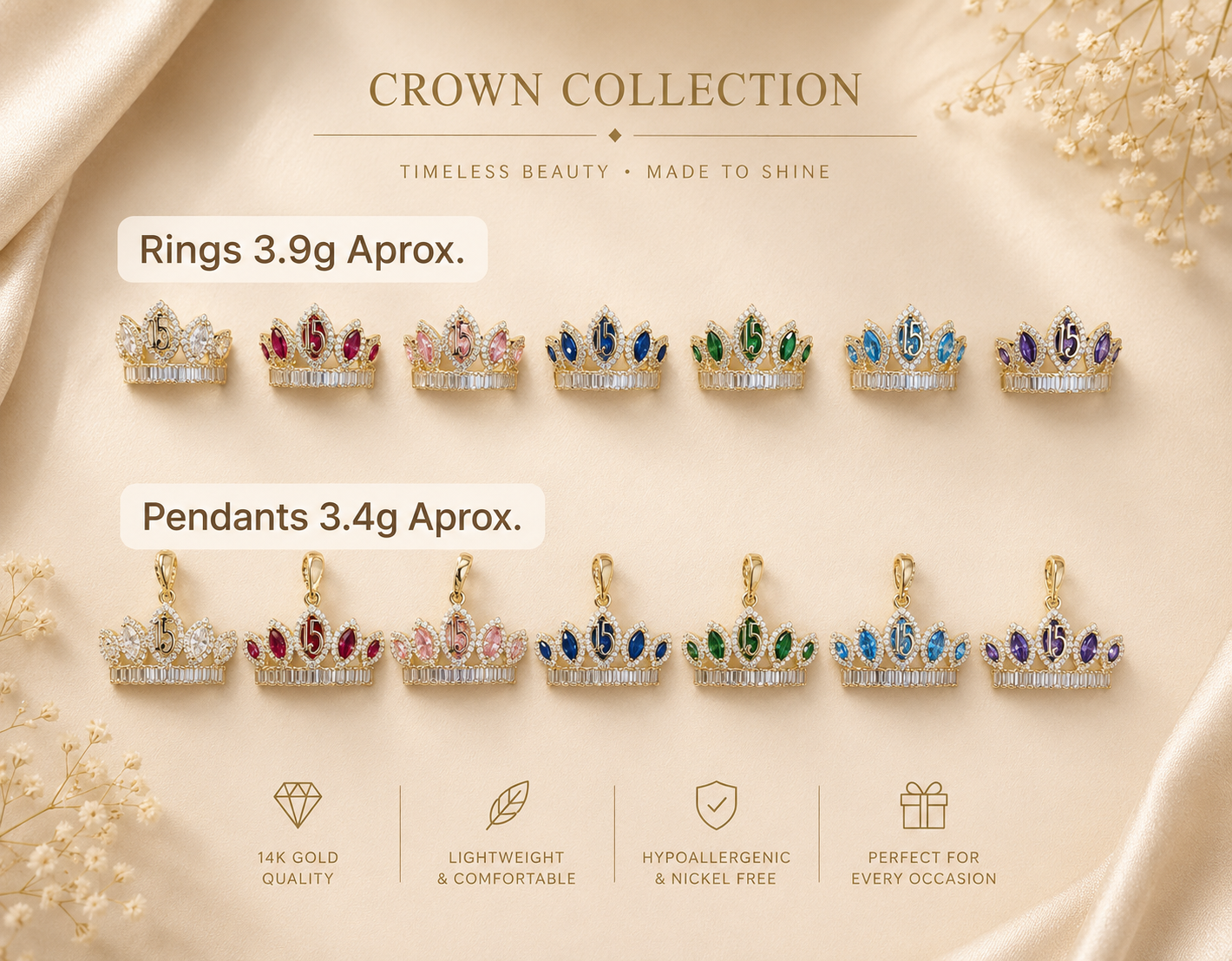 Crown Ring &  Pendants -  Custom Order 